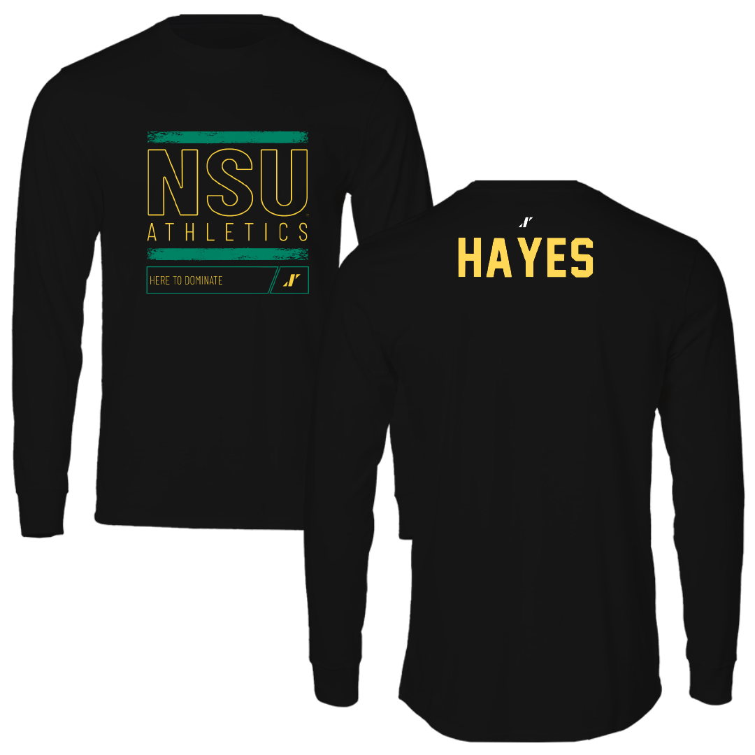 Norfolk State University TF and XC Black Dominate Performance Long Sleeve - Savien Hayes