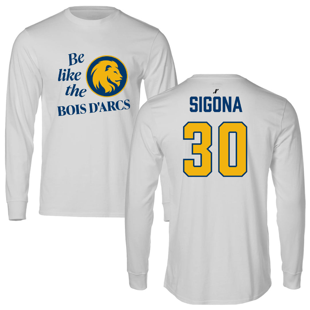 East Texas A&M University Basketball Light Gray Be Like Us Performance Long Sleeve - #30 Vinny Sigona
