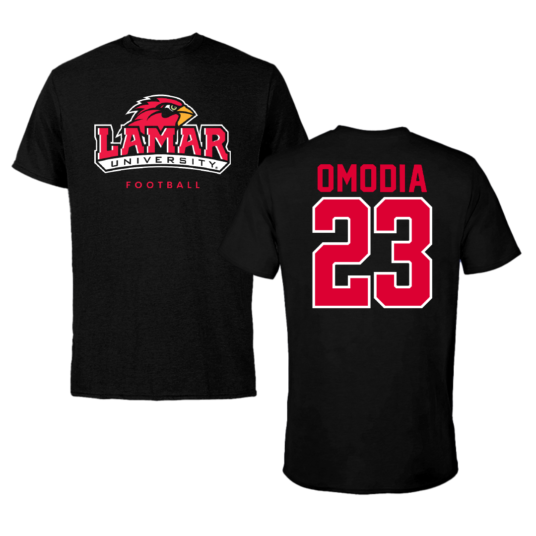 Lamar University Football Black Tee - #23 Paul Omodia