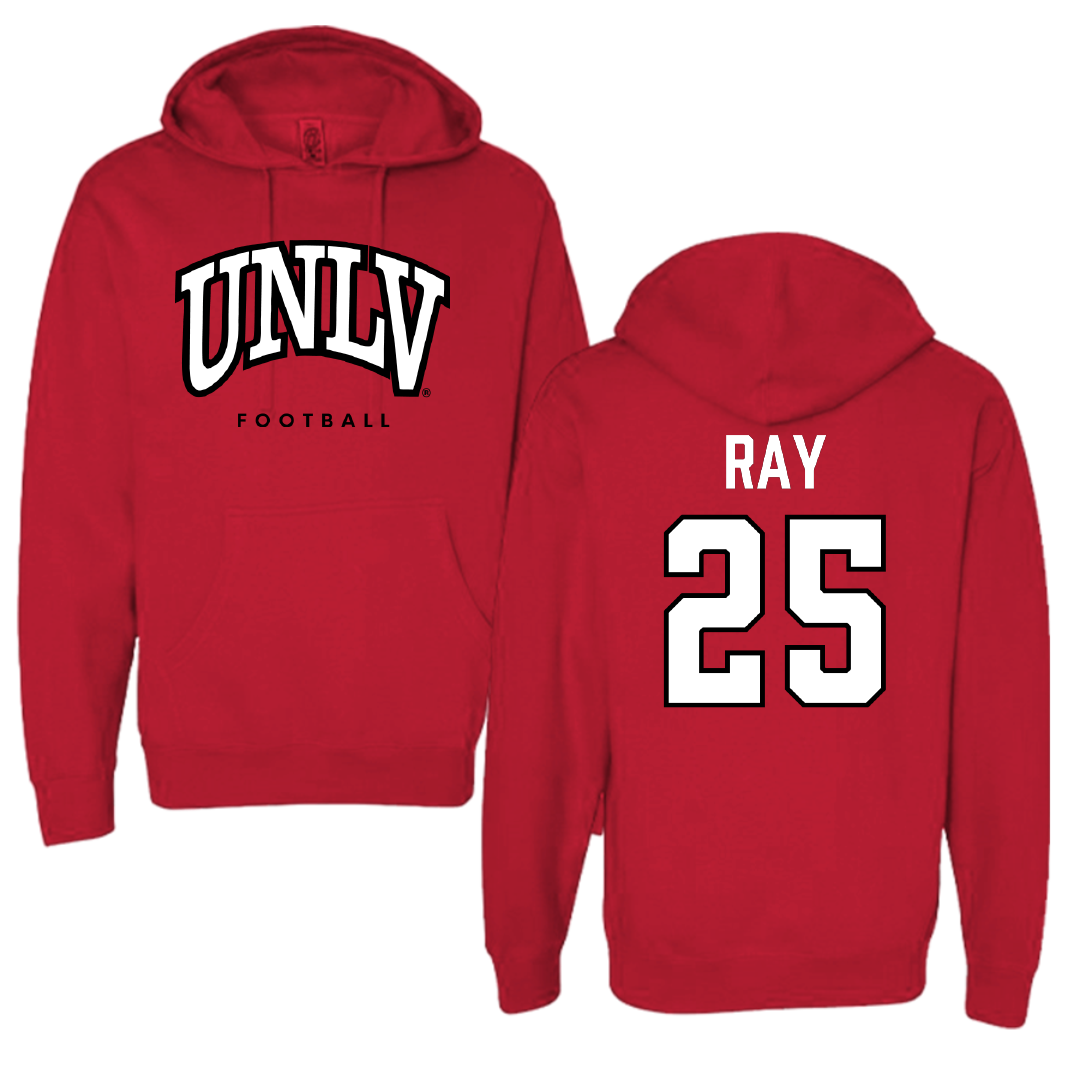 University of Nevada-Las Vegas Football Red Block Hoodie - #25 Rogerick Ray