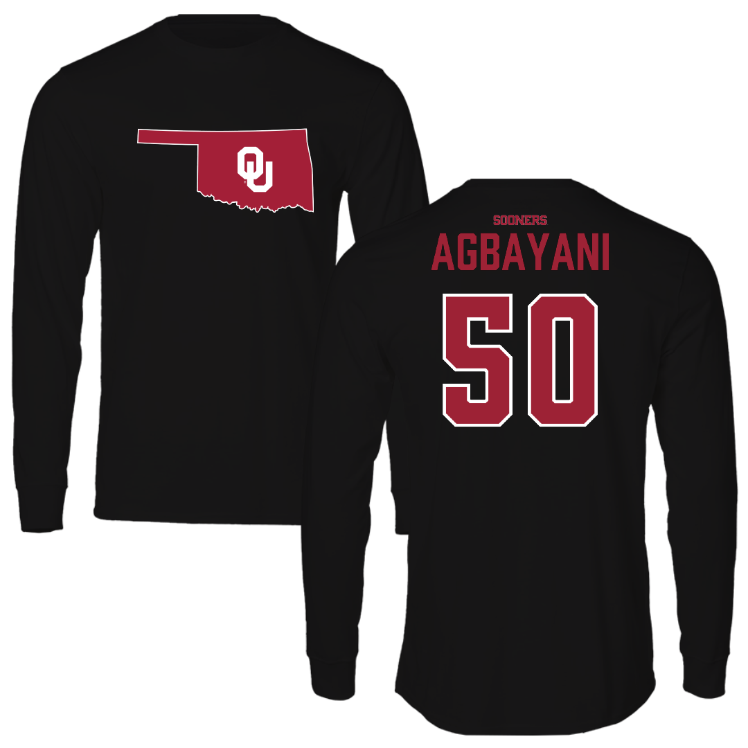 University of Oklahoma Softball Black Performance Long Sleeve - #50 Ailana Agbayani