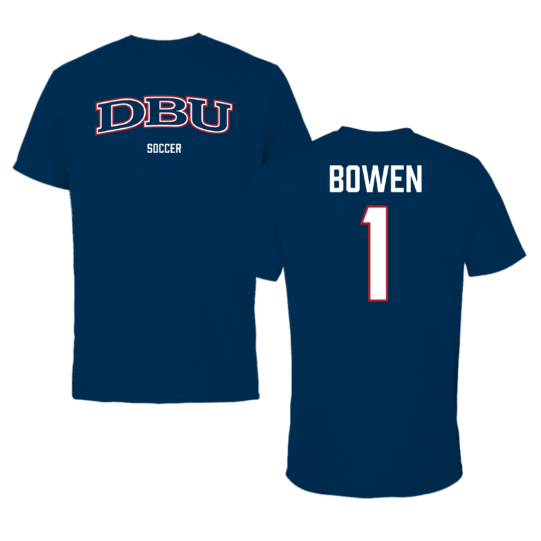 Dallas Baptist University Soccer (W) Navy Tee - #1 Breanna Bowen