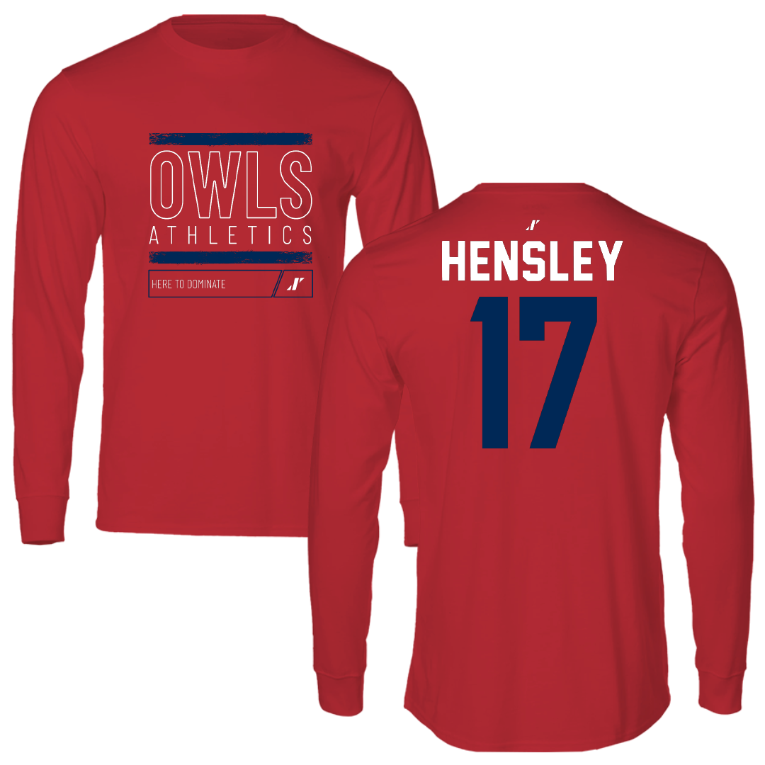 Florida Atlantic University Volleyball Red Dominate Performance Long Sleeve - #17 Victoria Hensley