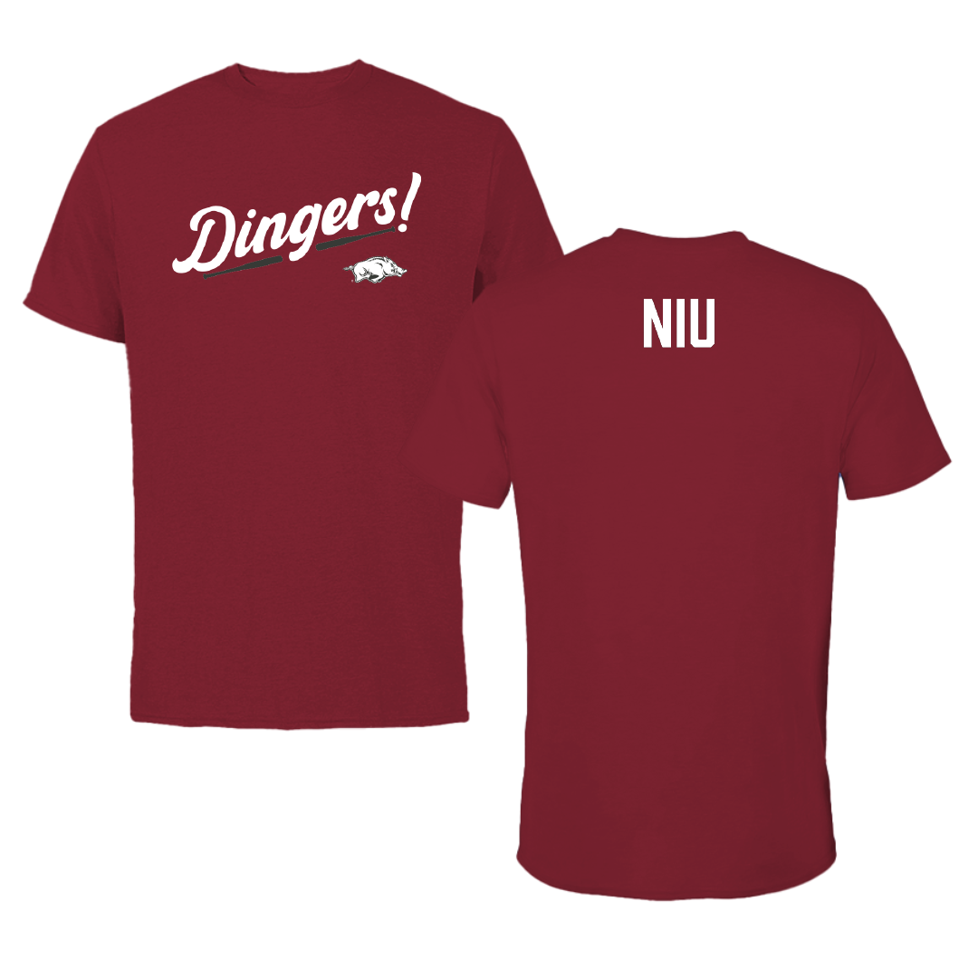 University of Arkansas Baseball Cardinal Dingers Tee - Maika Niu