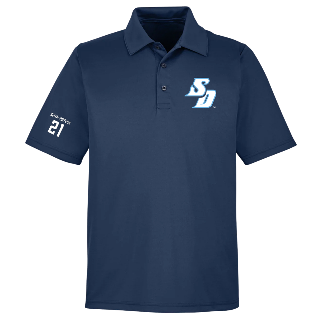 University of San Diego Football Navy Polo - #21 Trey Sena-Ortega