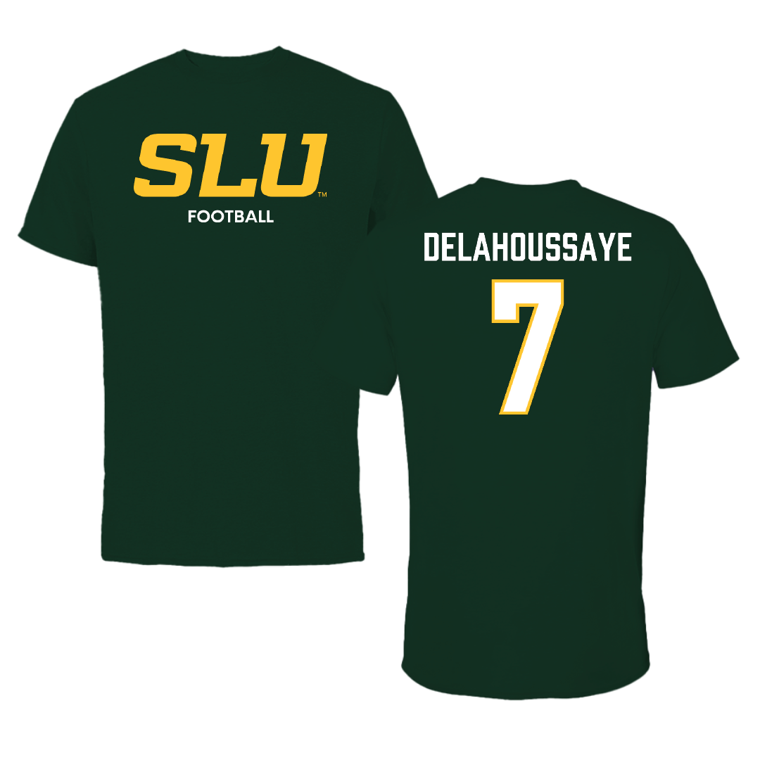 Southeastern Louisiana University Football Forest Green Tee - #7 Blayne Delahoussaye