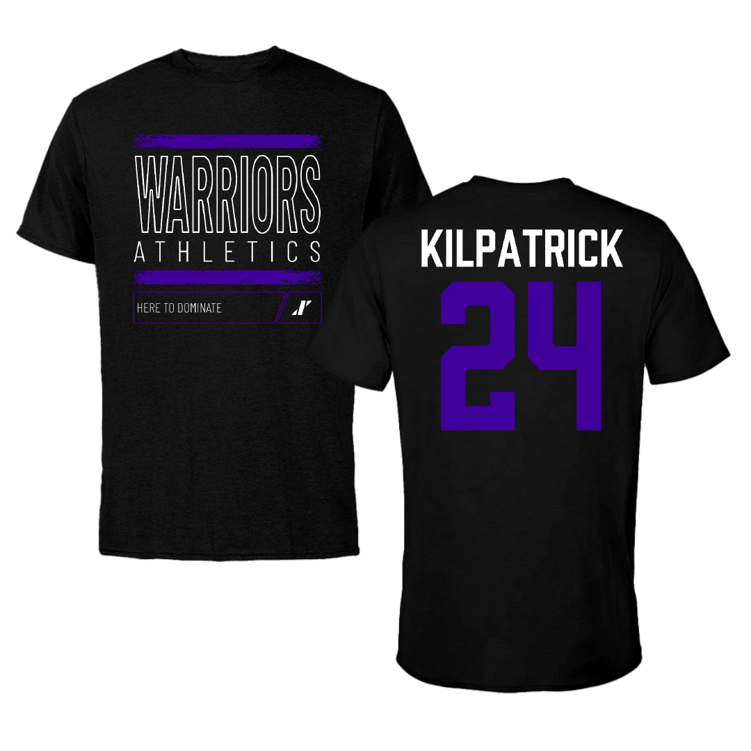 Winona State University Basketball Black Dominate Performance Tee - #24 Emmaline Kilpatrick