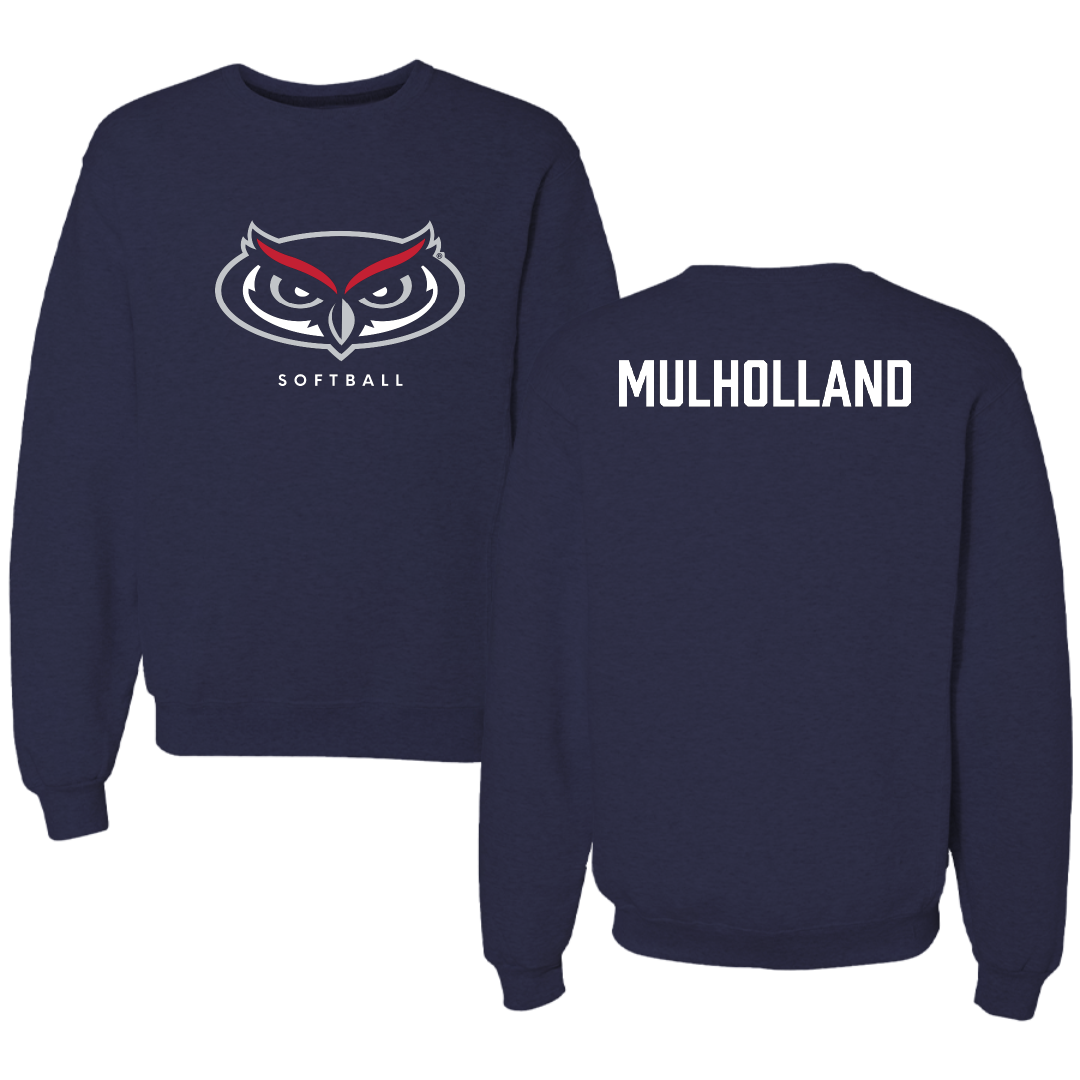 Florida Atlantic University Softball Navy Mascot Crewneck - McKenna Mulholland