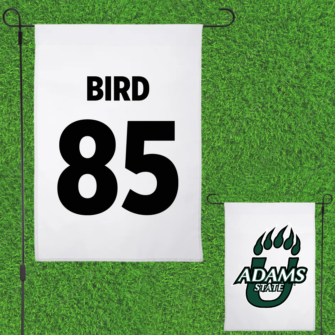 Adams State University Football White Garden Flag - #85 Ethan Bird