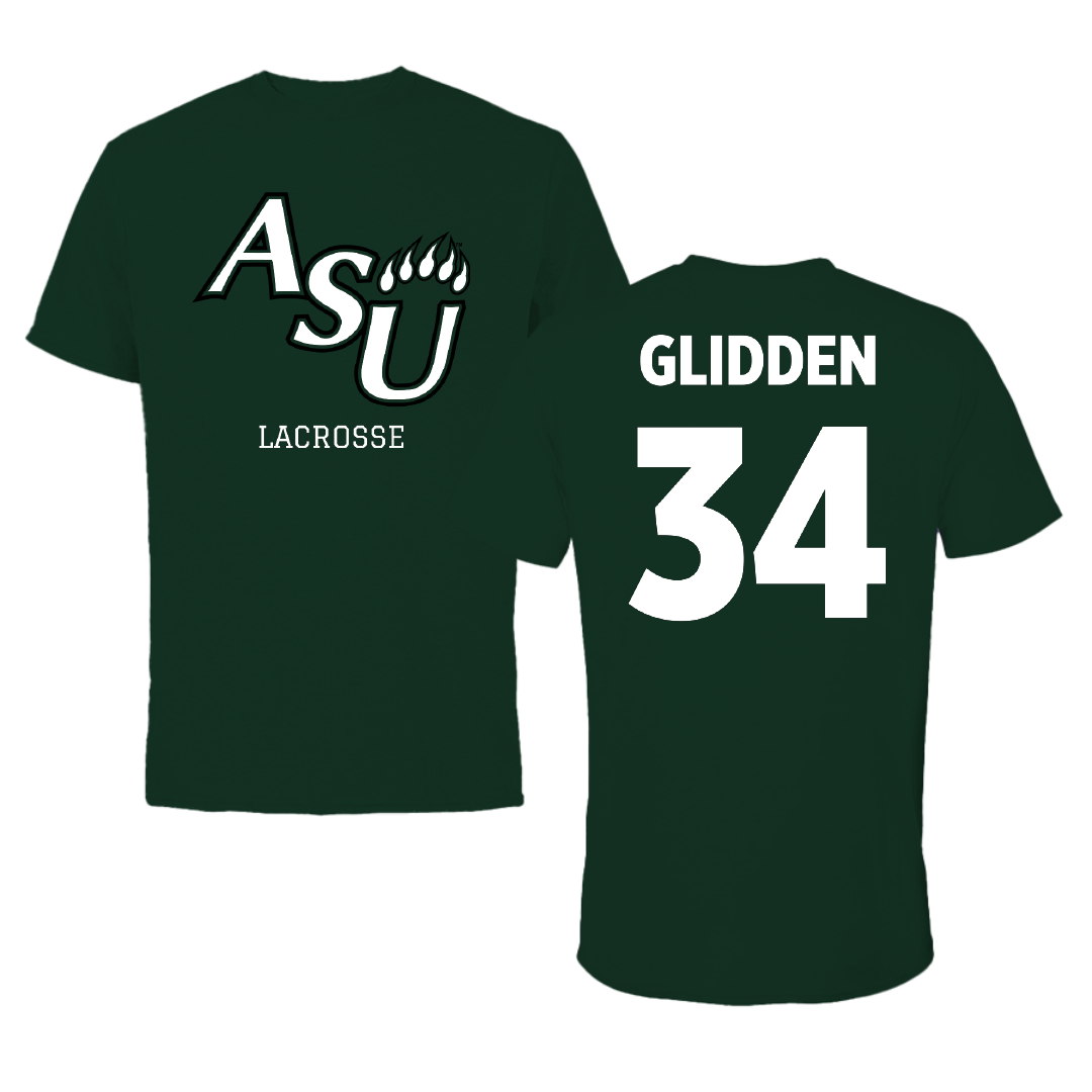 Adams State University Lacrosse (M) Forest Green Tee - #34 Austin Glidden