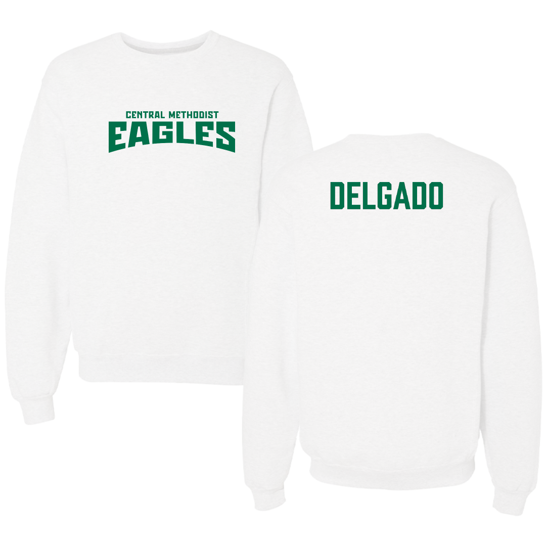 Central Methodist University Football White Classic Crewneck - Antonio Delgado