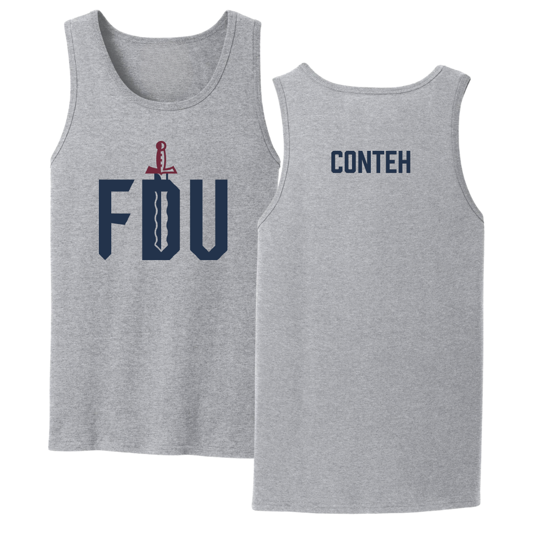 Fairleigh Dickinson University-Metropolitan Campus TF and XC Sport Gray Tank Top - Ekuyami Conteh