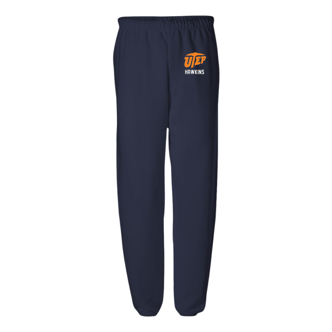 University of Texas at El Paso Football Navy Sweatpants - #43 Garrett Hawkins