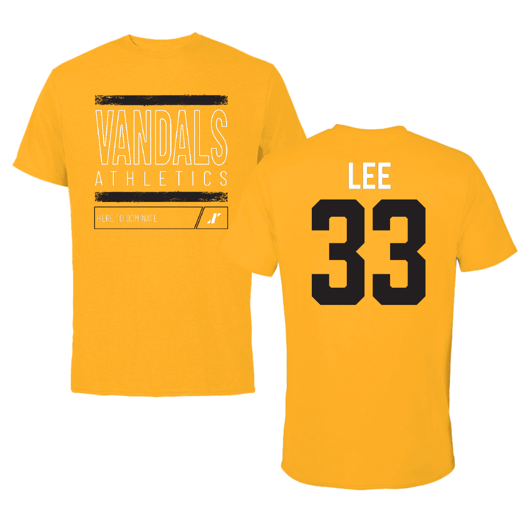 University of Idaho Football Gold Dominate Performance Tee - #33 Julian Lee