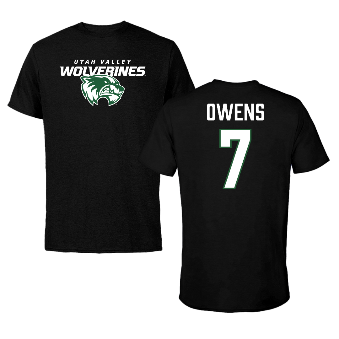 Utah Valley University Soccer Black Wolverines Performance Tee - #7 Mia Owens