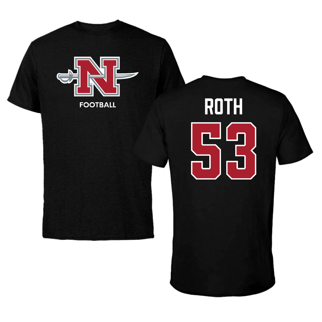Nicholls State University Football Black Mascot Tee - #53 Craig Roth