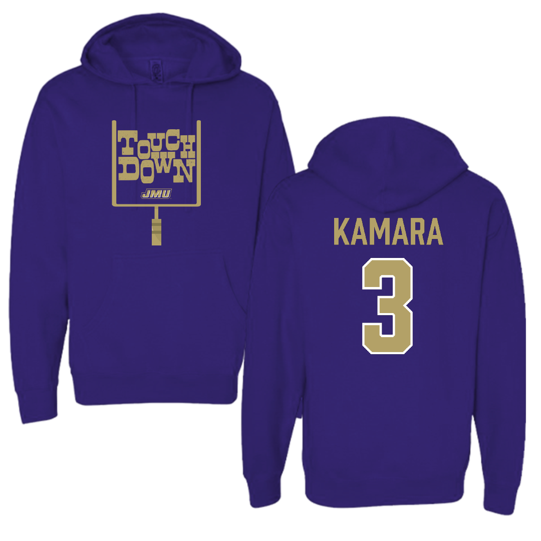 James Madison University Football Purple Touchdown Hoodie - #3 Mikail Kamara