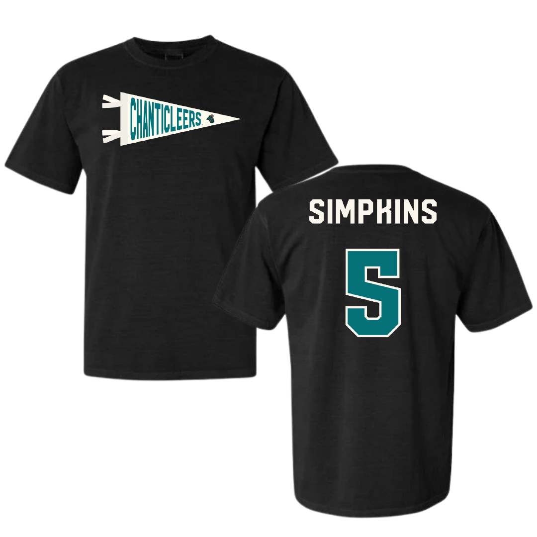 Coastal Carolina University Football Black Pennant Comfort Colors Tee - #5 Ja'Vin Simpkins