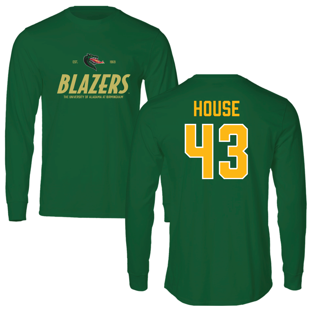 University of Alabama at Birmingham Baseball Green General Performance Long Sleeve - #43 Brooks House