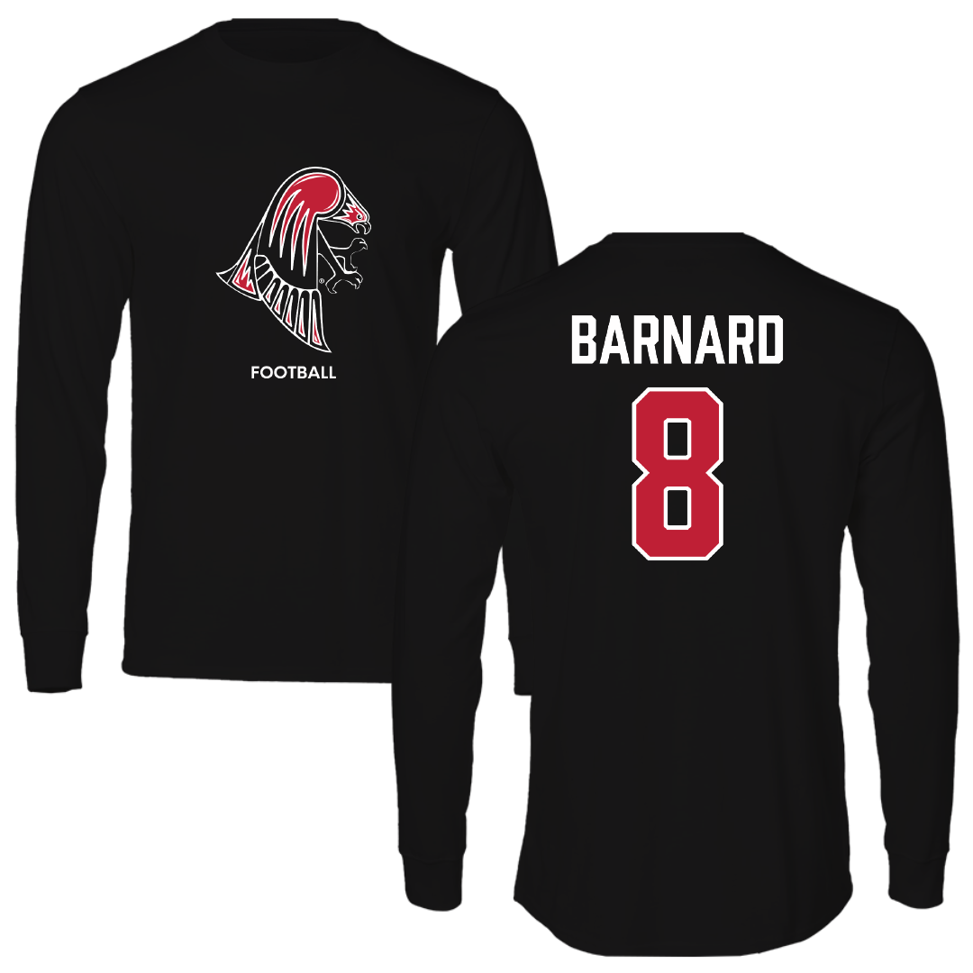 University of Wisconsin-River Falls Football Black Mascot Long Sleeve - #8 Jake Barnard