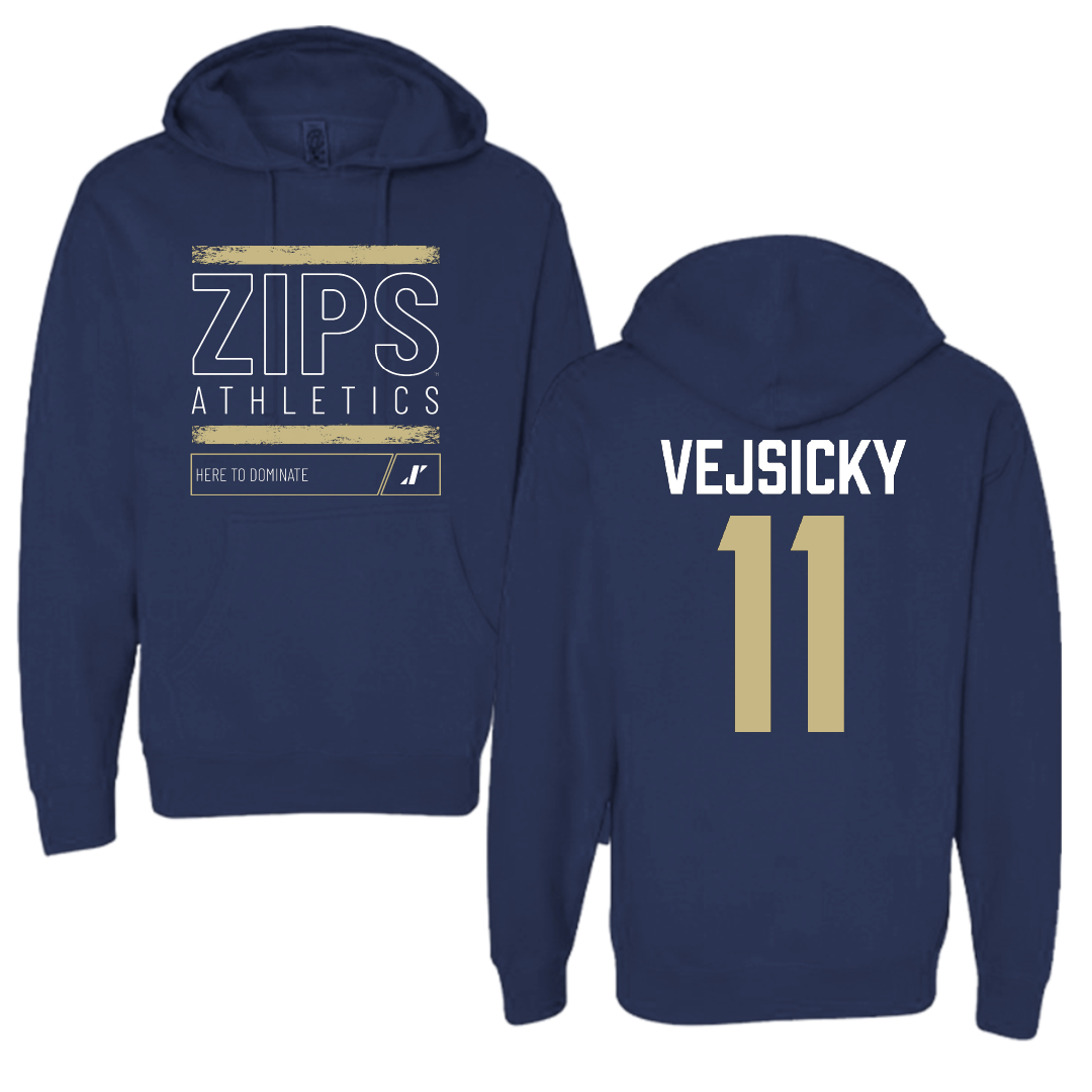 University of Akron Basketball Navy Dominate Hoodie - #11 Maddie Vejsicky