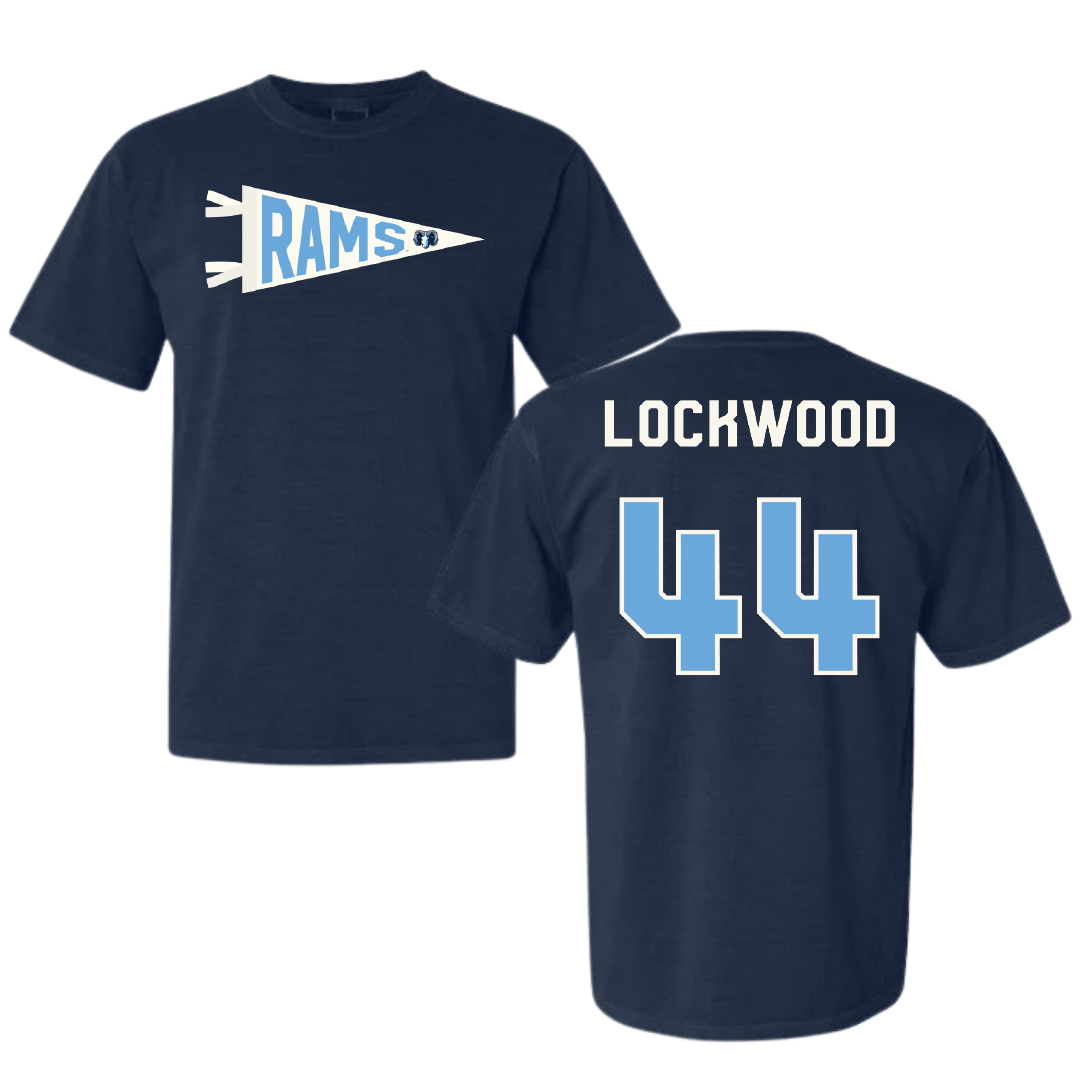University of Rhode Island Lacrosse Navy Pennant Comfort Colors Tee - #44 Zoe Lockwood