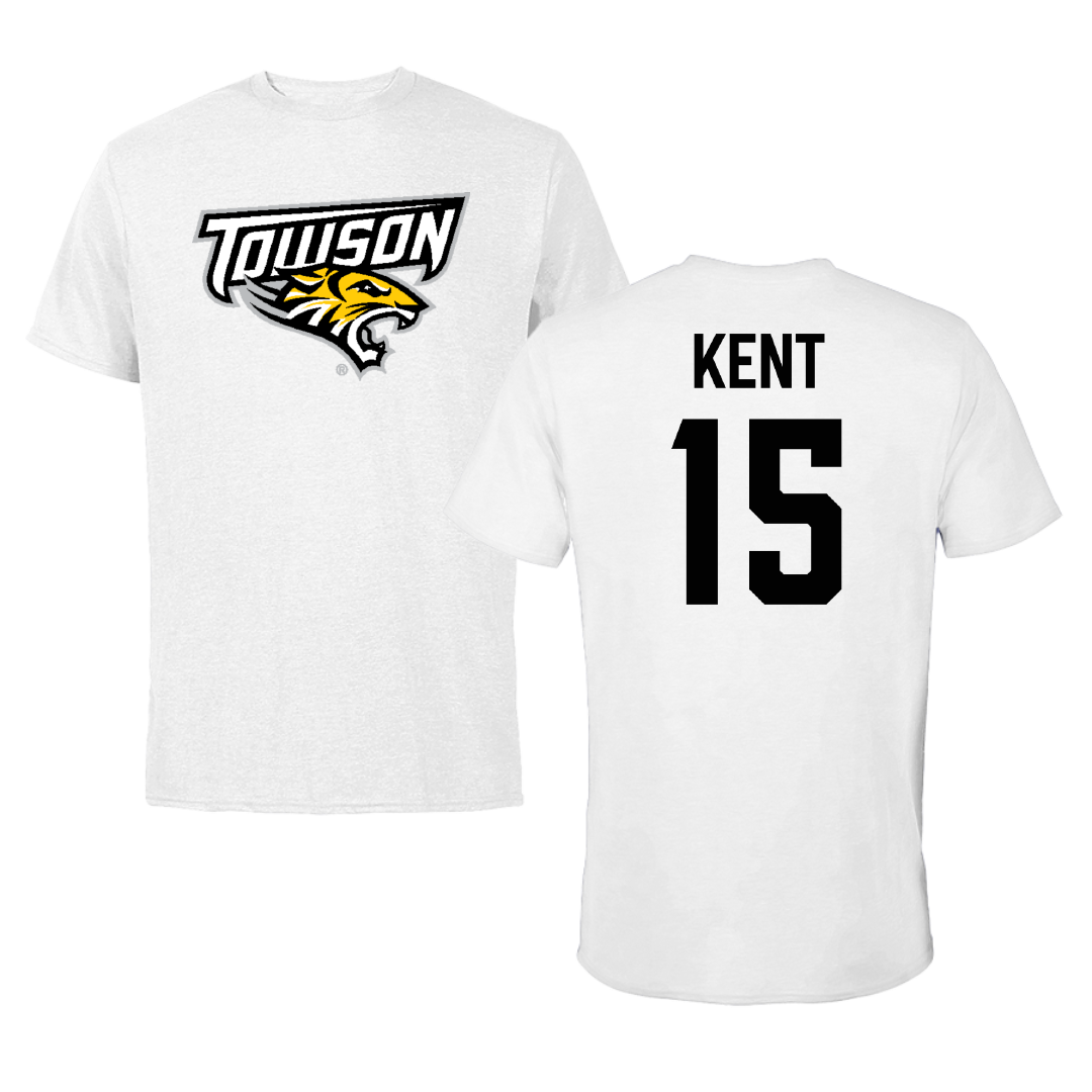 Towson University Football White Performance Tee - #15 Nathan Kent