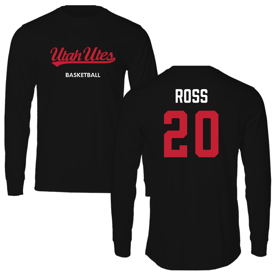 University of Utah Basketball (W) Black Utes Performance Long Sleeve - #20 Reese Ross