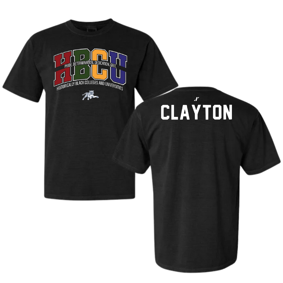 Jackson State University TF and XC Black HBCU Comfort Colors Tee - Jiya Clayton