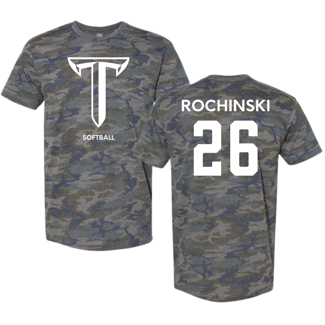 Troy University Softball Vintage Camo Tee - #26 Kalee Rochinski