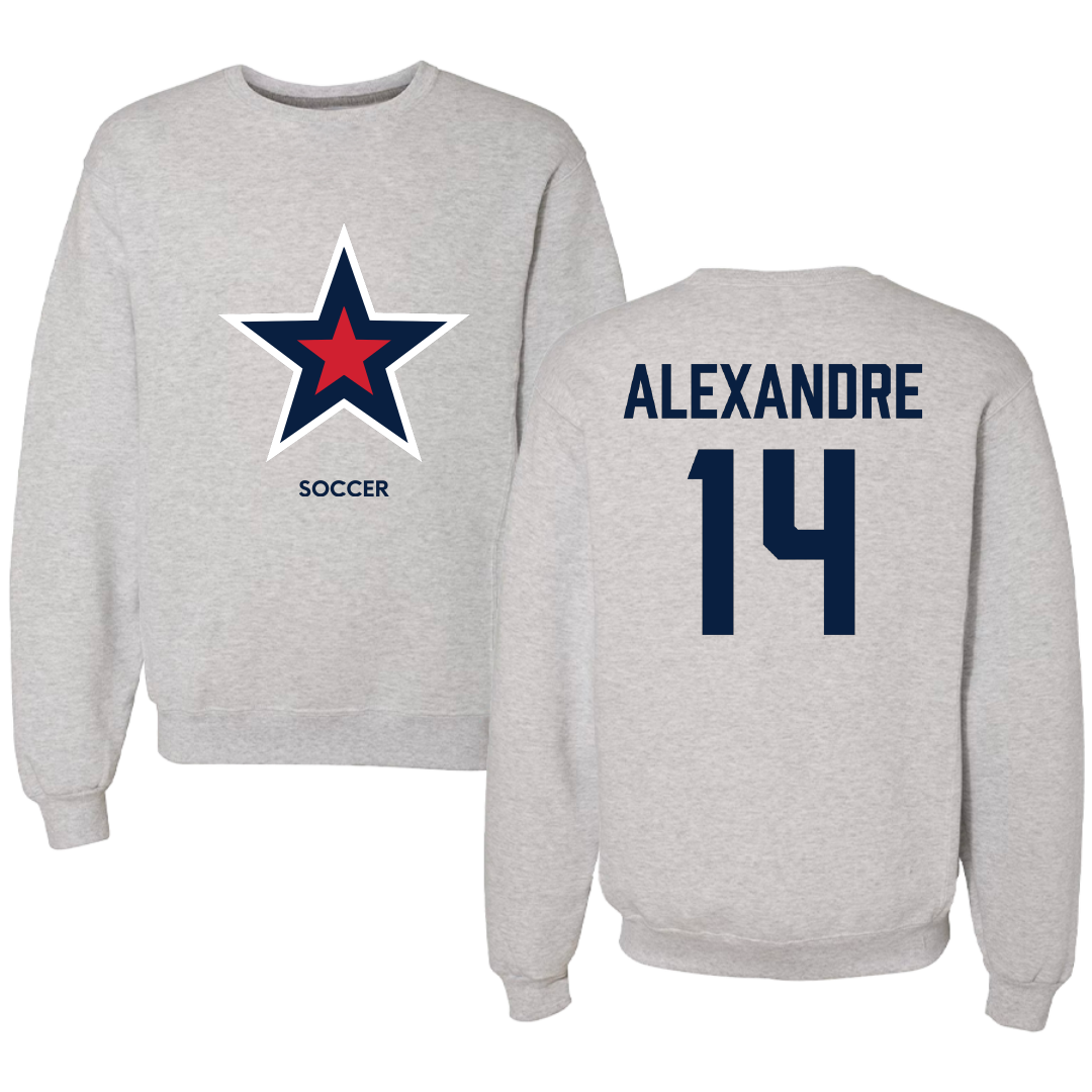 Robert Morris University Soccer (M) Light Gray Crewneck - #14 Chase Alexandre
