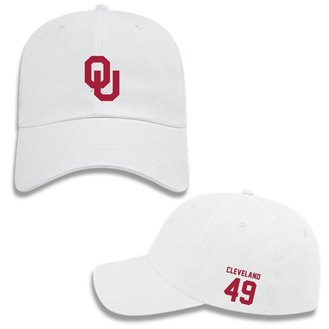 University of Oklahoma Baseball White Hat - #49 Jackson Cleveland