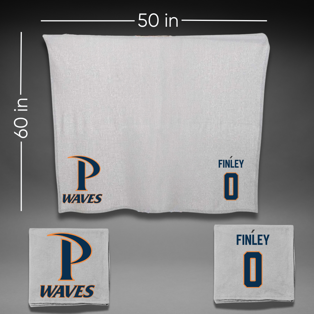 Pepperdine University Basketball Gray Blanket - #0 Ivory Finley