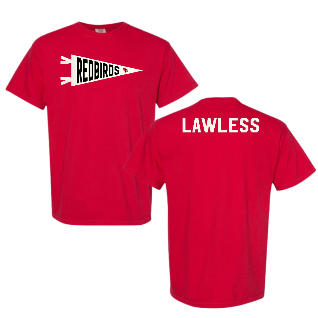 Illinois State University Track and Field Red Pennant Comfort Colors Tee - Ava Lawless