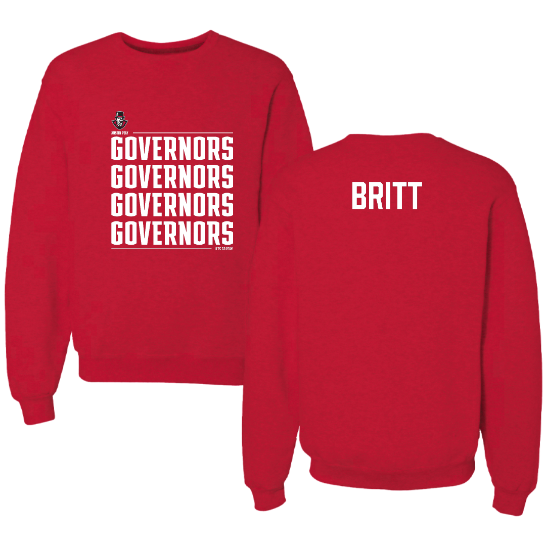 Austin Peay State University Golf Red General Crewneck - Reece Britt