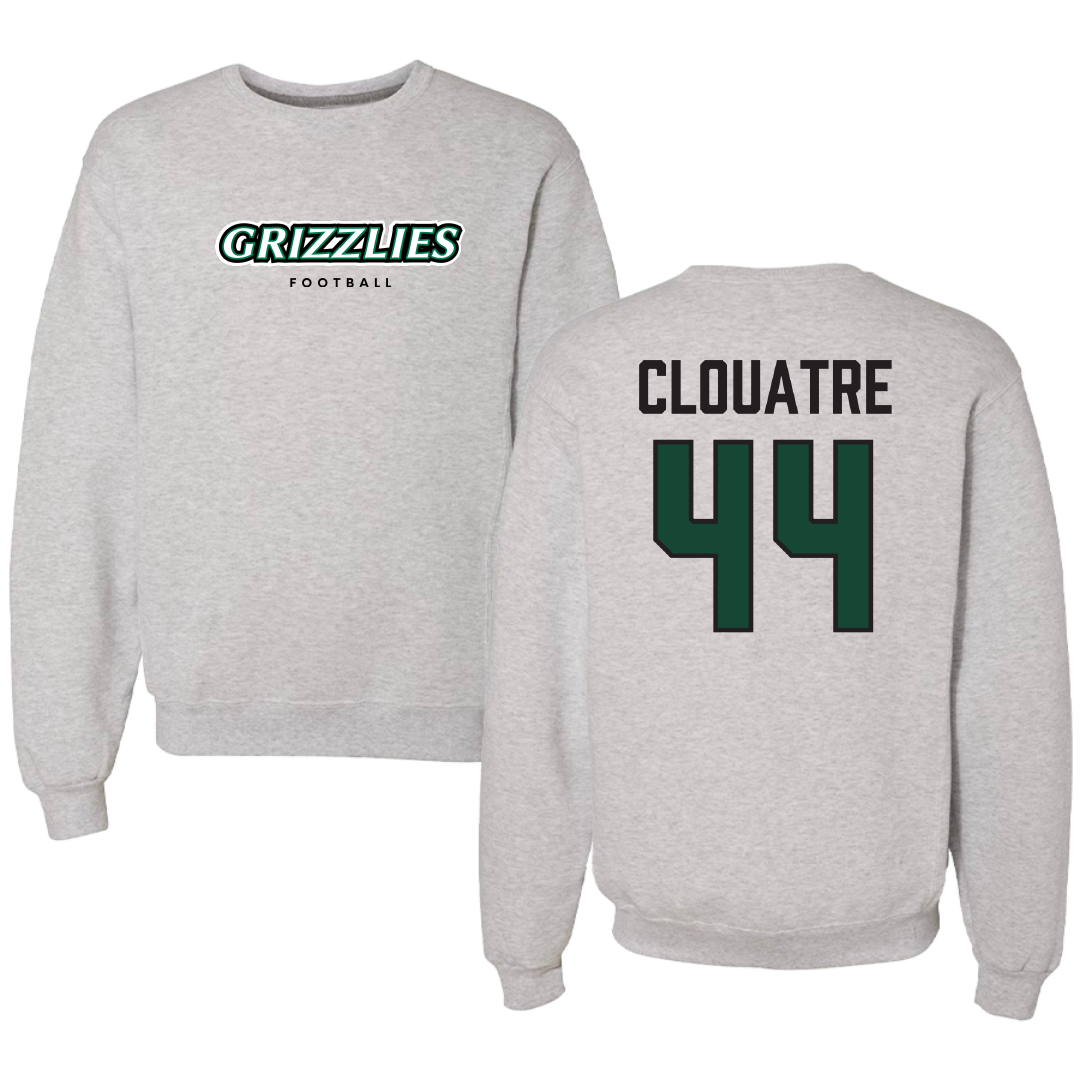 Adams State University Football Gray Grizzlies Crewneck - #44 Anthony Clouatre