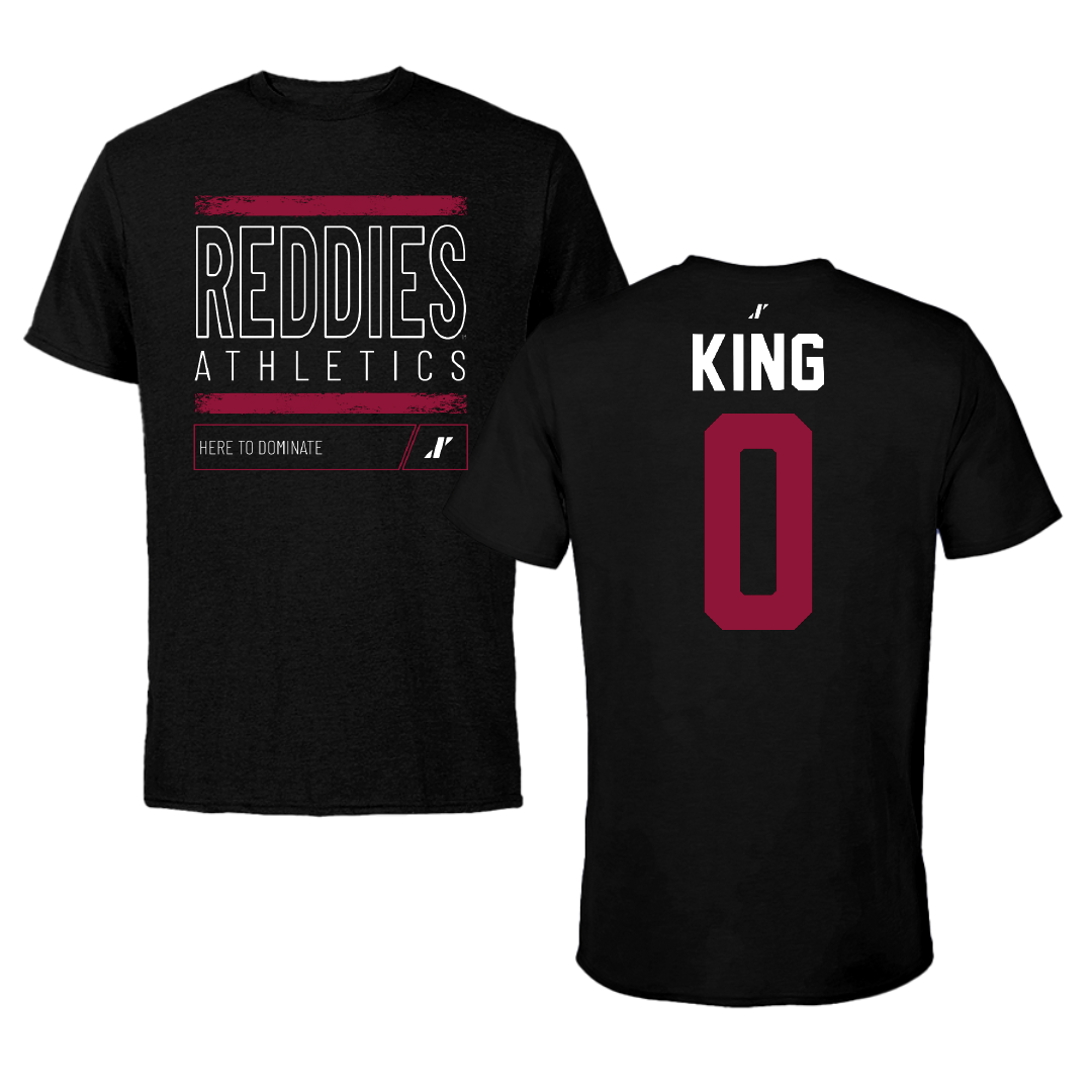 Henderson State University Basketball Black Dominate Performance Tee - #0 Clarence King