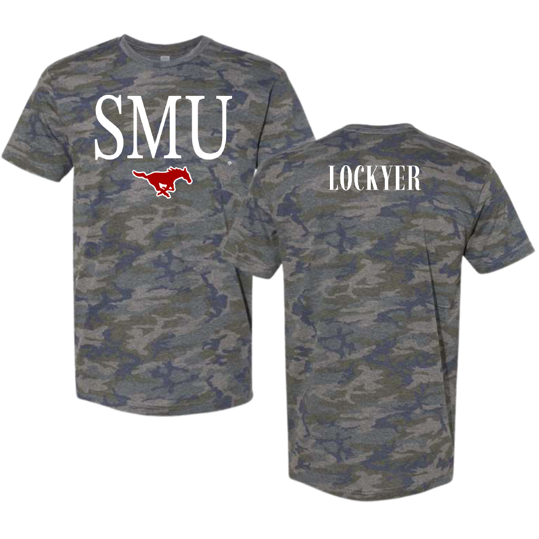 Southern Methodist University Swimming & Diving Vintage Camo Tee - Hannah Lockyer