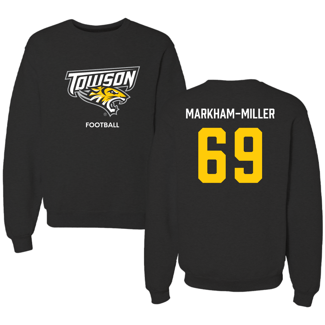 Towson University Football Black Crewneck - #69 Ian Markham-Miller
