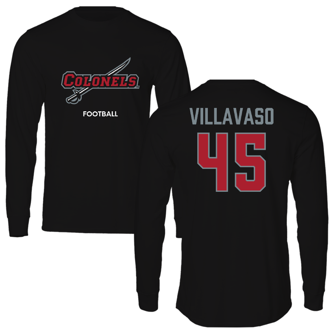 Nicholls State University Football Black Colonels Performance Long Sleeve - #45 Alex Villavaso