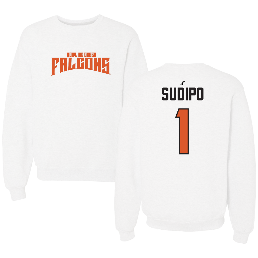 Bowling Green State University Football White Classic Crewneck - #1 Mateo Sudipo