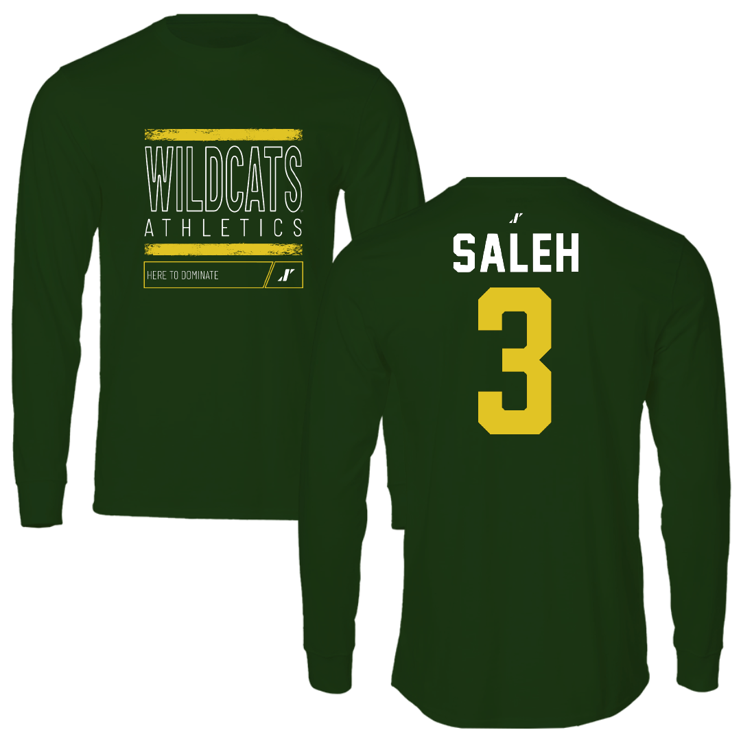 Northern Michigan University Football Forest Green Dominate Performance Long Sleeve - #3 Adam Saleh