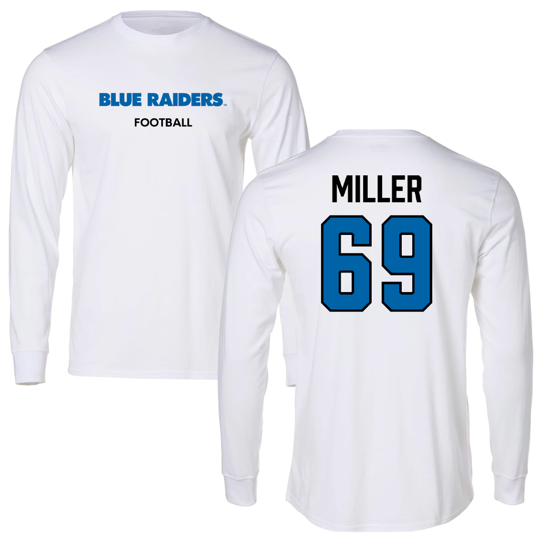 Middle Tennessee State University Football White Long Sleeve - #69 Marcus Miller