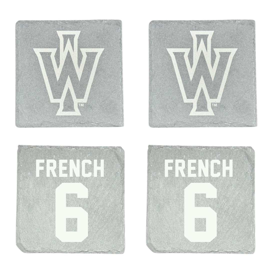Illinois Wesleyan University Volleyball Stone Coaster (4 Pack)  - #6 Taylor French