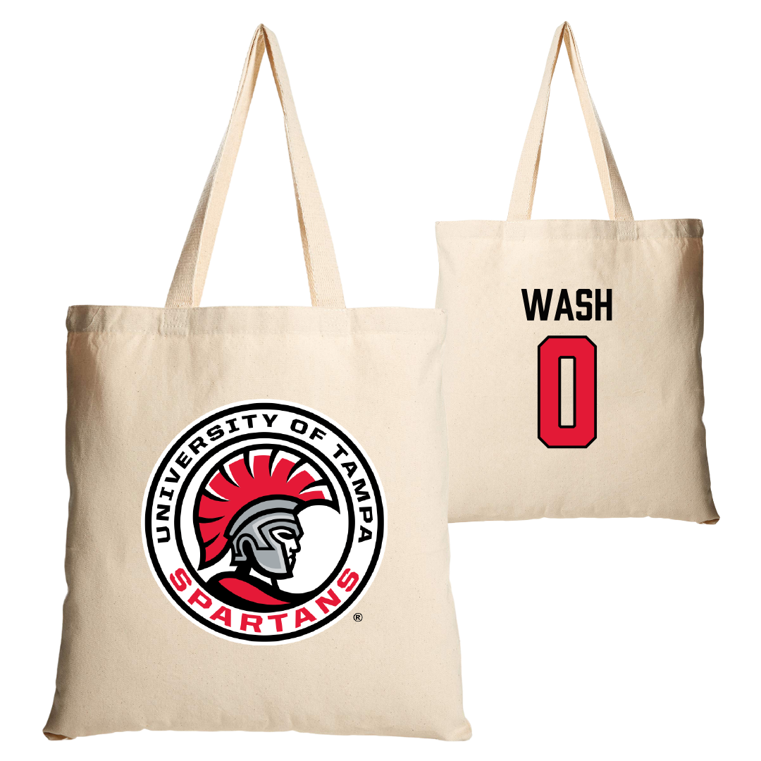 University of Tampa Baseball Tan Canvas Tote Bag - #0 Logan Wash