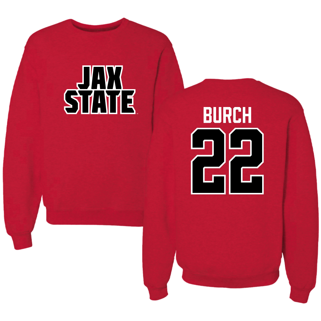 Jacksonville State University Soccer Red Crewneck - #22 Reese Burch