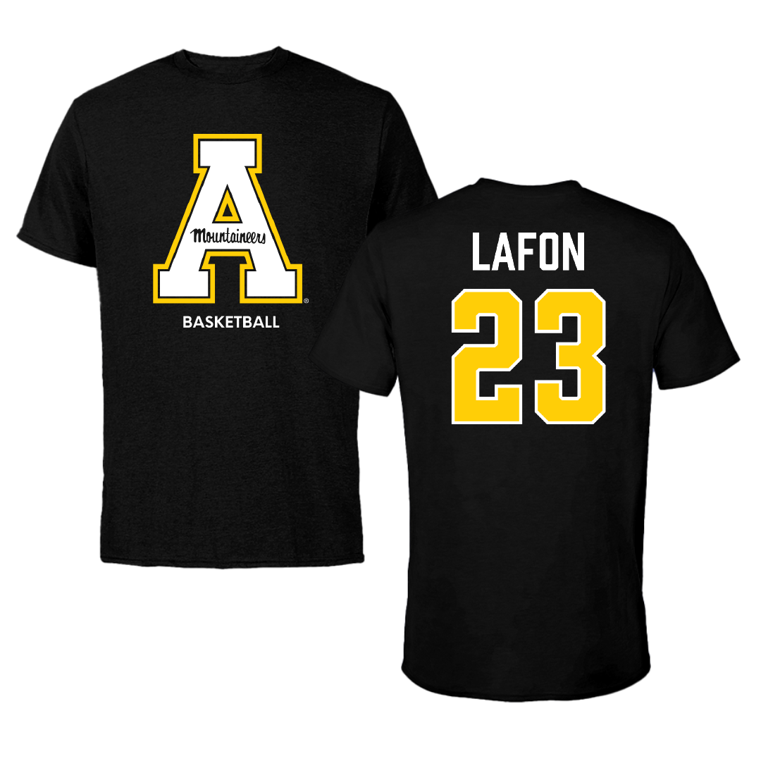 Appalachian State University Basketball (W) Black Performance Tee - #23 Samantha LaFon