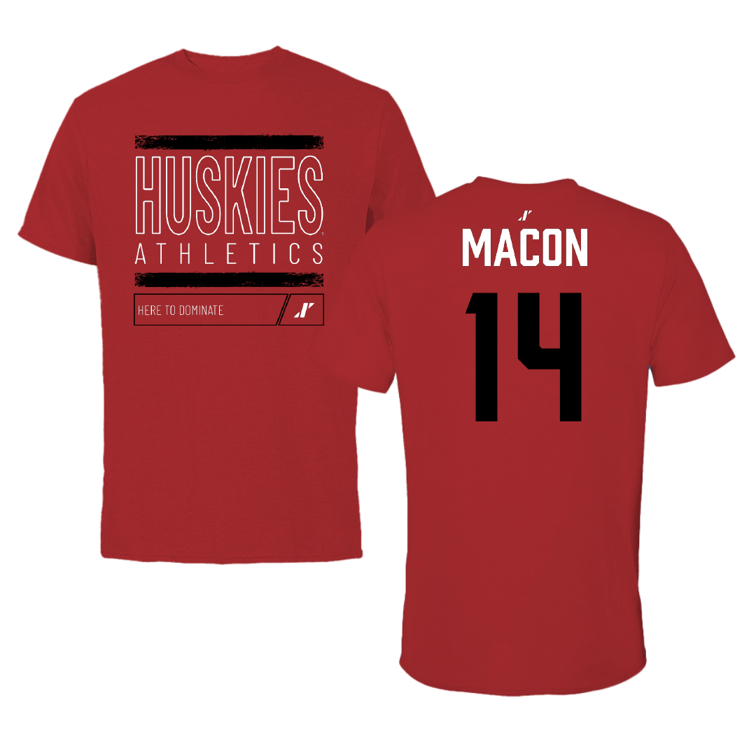 Northern Illinois University Football Canvas Red Dominate Tee - #14 Jalen Macon
