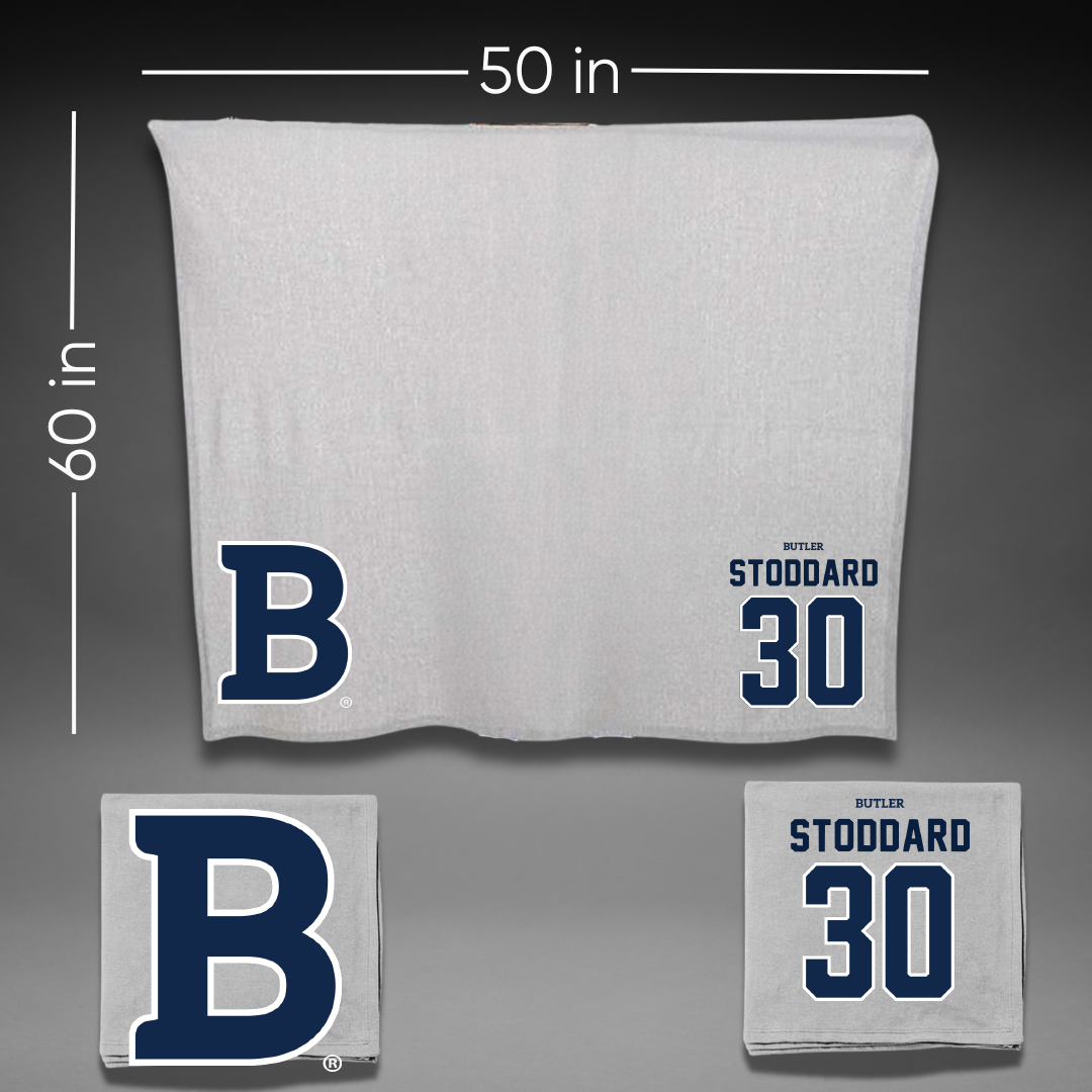 Butler University Basketball Gray Blanket - #30 Abigail Stoddard
