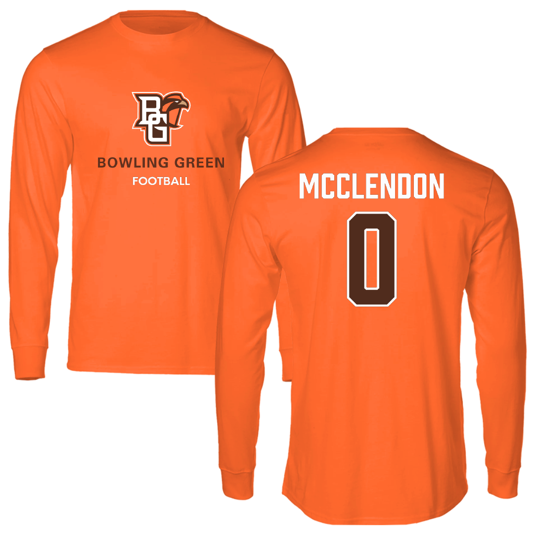 Bowling Green State University Football Orange Long Sleeve - #0 Darius McClendon